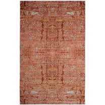 SAFAVIEH Mystique Gabriel Distressed Polyester Area Rug, Rose/Multi, 4' x 6'