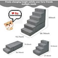 thumbnail image 2 of Dog Steps for High Beds 30-32" H, 6-Step Dog Stairs for Small Dogs, 33D Foam Pet Steps for High Bed Climbing, Non-Slip Balanced Pet Stair Ramps for Bed Indoor, Grey, 2 of 12