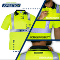 thumbnail image 5 of JORESTECH Hi-Vis Short Sleeve Safety Polo Shirt, ANSI Class 2 (Yellow, XL), 5 of 8