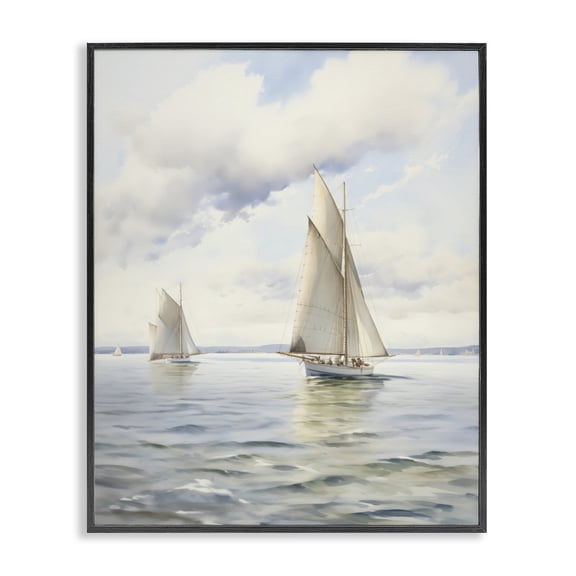 Stupell Industries Sailing Toward a Tranquil Horizon Black Framed Giclee Art, design by LSR Design Studio