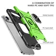thumbnail image 7 of Hotpom for iPhone Air Case Dual Layer Rugged Shockproof Protection with 360° Rotating Stand and Car Mount Capability, Mobile Security Travel Accessory, Green, 7 of 7