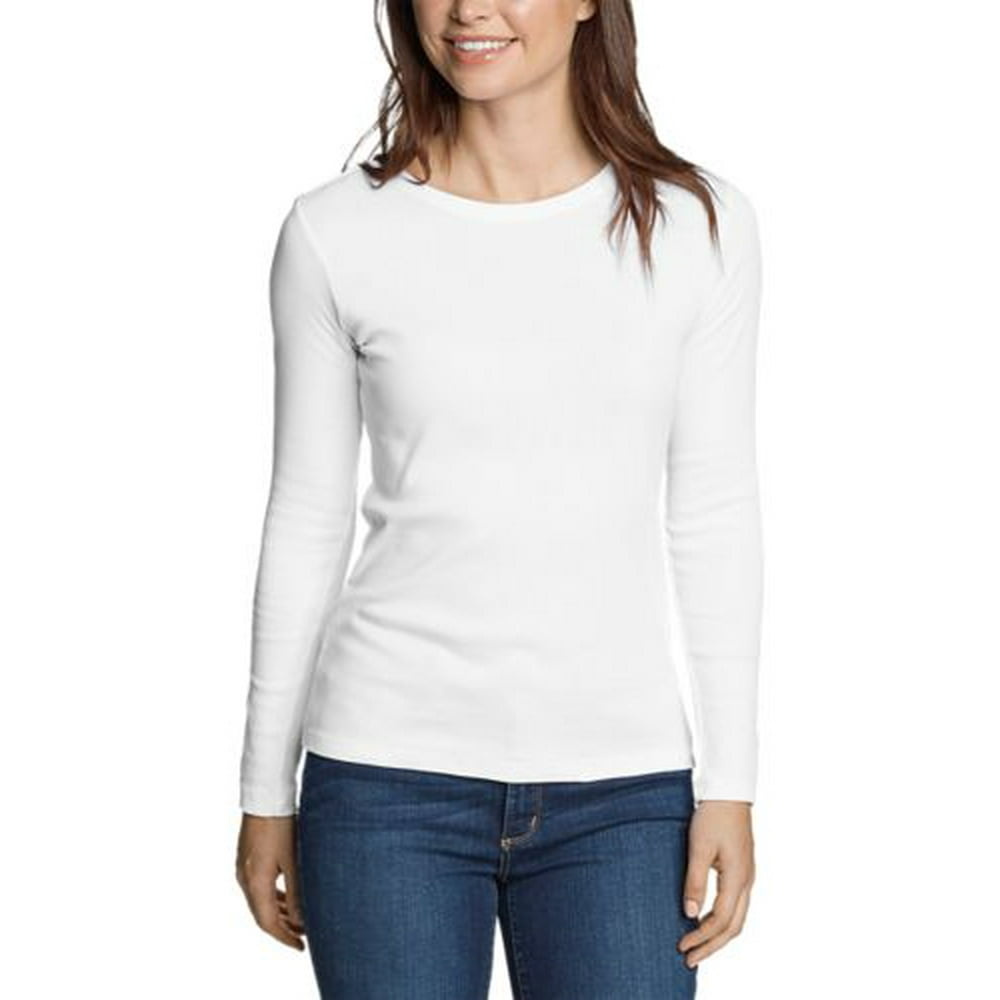 Eddie Bauer - Eddie Bauer Women's Favorite Long-Sleeve Crewneck T-Shirt ...