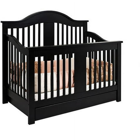 Baby Mod Grace 4-in-1 Convertible Crib with Storage Ebony