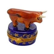 Taurus Zodiac Artoria Limoges Box Porcelain Figurine