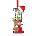 thumbnail image 1 of Juego de 26 adornos navideños con letras | Colgantes acrílicos planos con letras del alfabeto | Adornos navideños de madera roja | Decoración navideña personalizada para casa, oficina o fiesta, 1 of 1