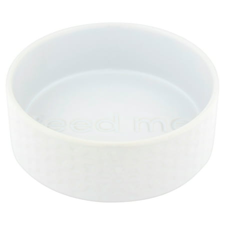 Vibrant Life Stoneware Pet Bowl White Medium Walmart Com