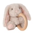 thumbnail image 1 of Anillo de madera Rattle Elegant con forma de conejito de peluche para bebé, 1 of 1