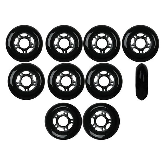 Inline Skate Wheels 80mm 82A Black Outdoor Hockey or Racing Skates 10 Pack