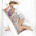 thumbnail image 4 of Boho Long Body Pillow Cover – Soft & Breathable Ethnic Fabric, Hidden Zipper, 20"x54", Stylish Abstract Tribal Print – Gift for Side Sleepers, Pregnancy, Home Decor, 4 of 5