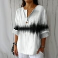 thumbnail image 2 of Vestidos Casuales Para Mujer, Blusas De Mujer De Moda Camisa de lino sintético para mujer, de manga larga, con botones y cuello en V, estilo moderno y holgado., 2 of 4