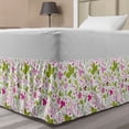thumbnail image 1 of Botanical Bed Skirt, Floral Silhouettes Spring Composition Blossoming Seasonal Foliage Design, Elastic Bedskirt Dust Ruffle Wrap Around for Bedding Decor, 4 Sizes, Multicolor, by Ambesonne, 1 of 2