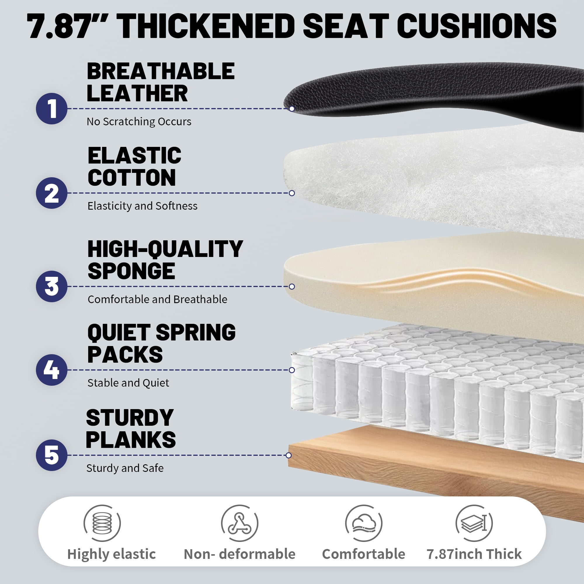 Qusaphy Big & Tall Office Chair 800LBS Heavy Duty - Ergonomic PU Leather Chair with 5D Armrests, 90°-120° Recline, Silent Wheels