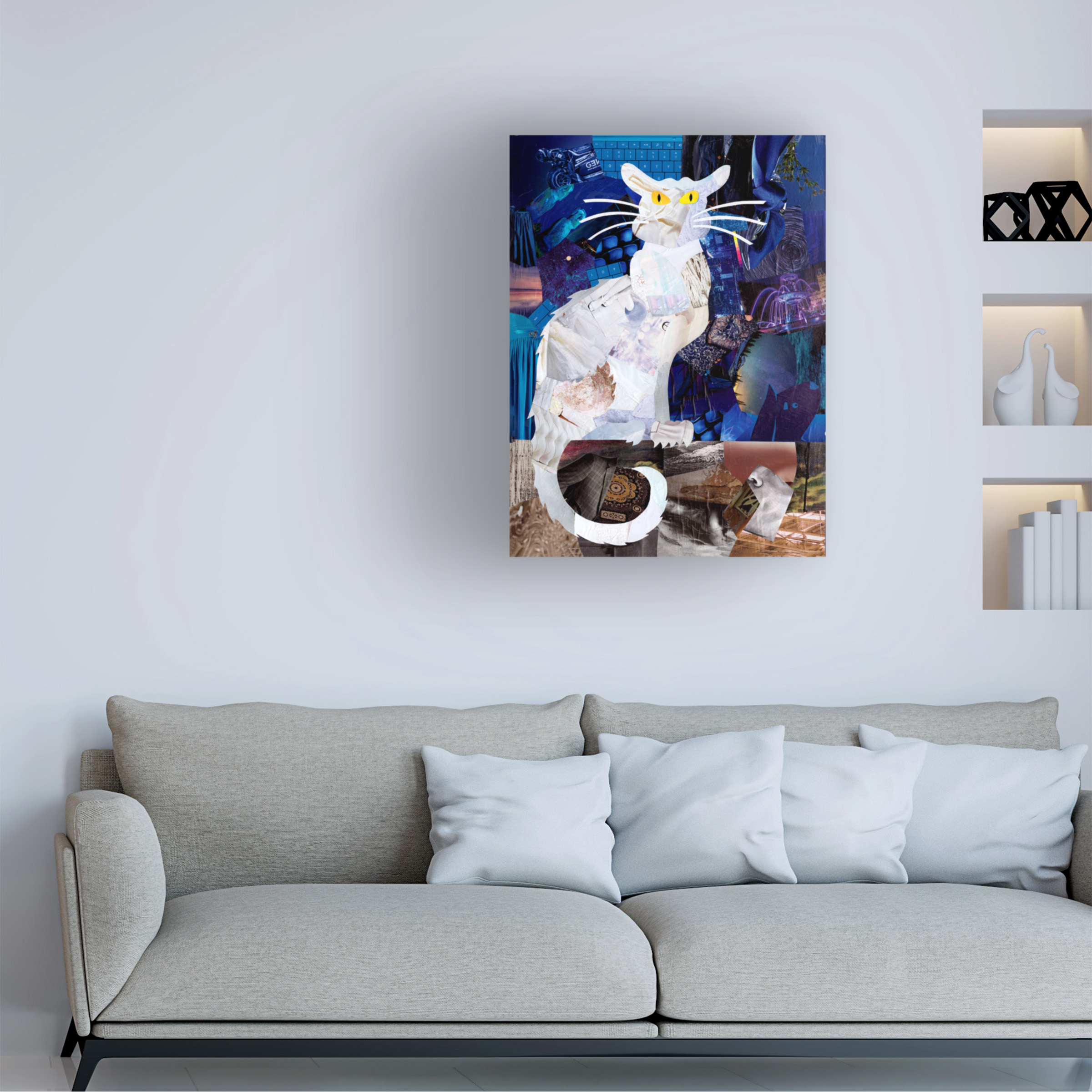 Trademark Fine Art 'Le Chat Blanc' Canvas Art by Artpoptart