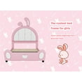 thumbnail image 4 of Bellemave Twin Size Upholstered Bed with Rabbit Shaped Headboard PU Leather Upholstered Cute Princess Bed with Bunny Ears and Pocket Twin Low Platform Bed Frame for Teens, Pink, 4 of 9