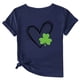 thumbnail image 5 of Camiseta de Manga Corta de Cuello Redondo Impresa de Primavera Superior de las Mujeres, Mezcla Ligera de Poliéster para Uso Diario Y de Fiesta Casual, 5 of 9