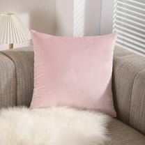 XmhyTop 18x18 Inch Pink Velvet Decorative Throw Pillow, Pack of 1 Polyester Fiber Filled Pillow for Couch, Bedroom, Living Room & Outdoor