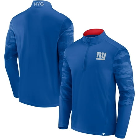 Men's Fanatics Branded Royal New York Giants Ringer Quarter-Zip Jacket