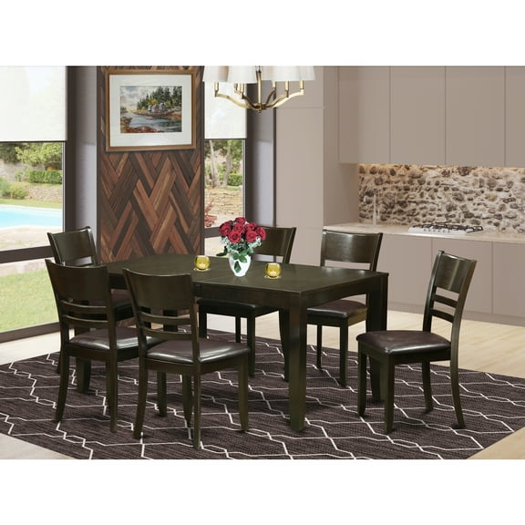 Mediterranean Dining Set - Table with Leaf & Chairs - Modern Dining Room Furniture