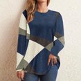 thumbnail image 2 of FAIWAD Women's Long Sleeve Tunic Tops Round Neck Color Block Plus Size Comfy Pullover Tops, 2 of 5