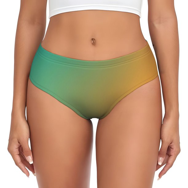Balery Orange To Teal Gradient Ropa Interior de Algodón para Mujer con Dibujo – Braguitas Cómodas y Elásticas, Estilo Clásico-Large