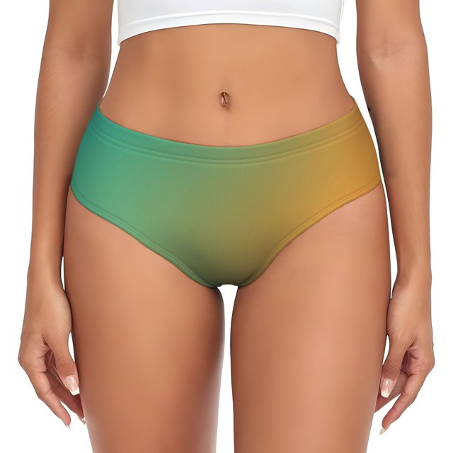 Balery Orange To Teal Gradient Ropa Interior de Algodón para Mujer con Dibujo – Braguitas Cómodas y Elásticas, Estilo Clásico-Large