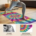 thumbnail image 4 of Rainbow Tie Dye Radial Pattern Hot Yoga Mat Towel Non Slip for Hot Yoga - Quick-Drying Yoga Mat Cover with 4 Corner Pockets with Travel Bag - Hot Yoga Towel Non Slip 74"x26", 4 of 6