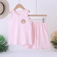 thumbnail image 2 of Gubotare Girls Silk Pajamas Set Girls Short Sleeve Sleep Notch Collar Top and Shorts Pajama Set, 2-Piece Size 15-16 (Pink,15-16 Years), 2 of 4