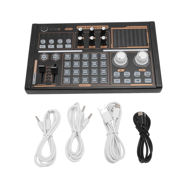 DJ18 Sound Mixer Board, DJ18 Live Sound Card Colorful Lights