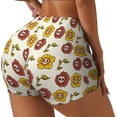 thumbnail image 2 of Sigee Sunflowers And Skull Print Women's High Waist Workout Shorts - Squat Proof, Tummy Control, Yoga and Gym Activewear-XX-Large, 2 of 9
