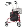 Yescom Folding 3 Wheel Rollator Rolling Tri Walker Frame Mobility Aid Aluminium Lightweight with Basket Tray and Bag