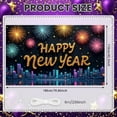 thumbnail image 2 of Golden Glitter Happy New Year Banner Colorful Fireworks New Year Display City Skyline Dark Background Festive Backdrop for New Year Party Holiday Celebration New Year Eve Event, 2 of 9