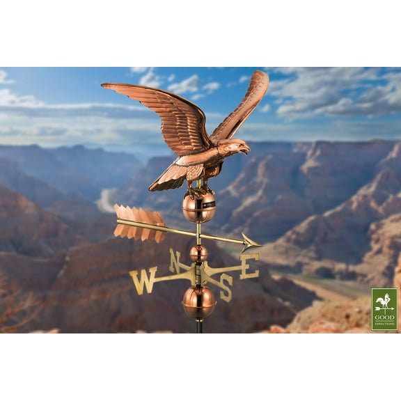 Good Directions Smithsonian Eagle Weathervane, Pure Copper - 23"L