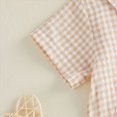 thumbnail image 6 of Farysays Baby Boy Outfit Plaid Print Short Sleeve Lapel Button Romper Bodysuit With Front Pocket Jumpsuit, 6 of 9