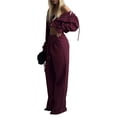 thumbnail image 3 of Conjunto Deportivo Informal de 2 Piezas para Mujer, Sudadera con Capucha y Pantalón Deportivo, Ideal para Viajes y Aeropuertos. Conjuntos de Estar por Casa. Rojo Oscuro S, 3 of 9