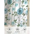 thumbnail image 6 of Sheer Curtains 63 inches Long, Farmhouse Flower Country Light Blue Floral Leaf Texture Light Filtering Sheer Window Curtains Rod Pocket Voile Drapes for Bedroom Living Room, 52"W x 63"L 2 Panels, 6 of 7