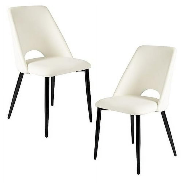Aykah Chaise Blanche Noire Moderne Mi-Siècle, Ensemble de 2