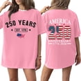 thumbnail image 2 of 250 Anniversary USA Shirts for Women Freedom Shirt American Flag Graphic Tees Casual Crew Neck Tshirt, 2 of 5