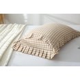 thumbnail image 6 of 2 Pack Taupe White Plaid Pillow Shams with Ruffles Checkered Pillowcases Gingham Queen Size Pillow Cases Washed Cotton Farmhouse Cottage Pillow Covers for Bed/Sofa(20X30inches,Taupe/White Plaid), 6 of 10