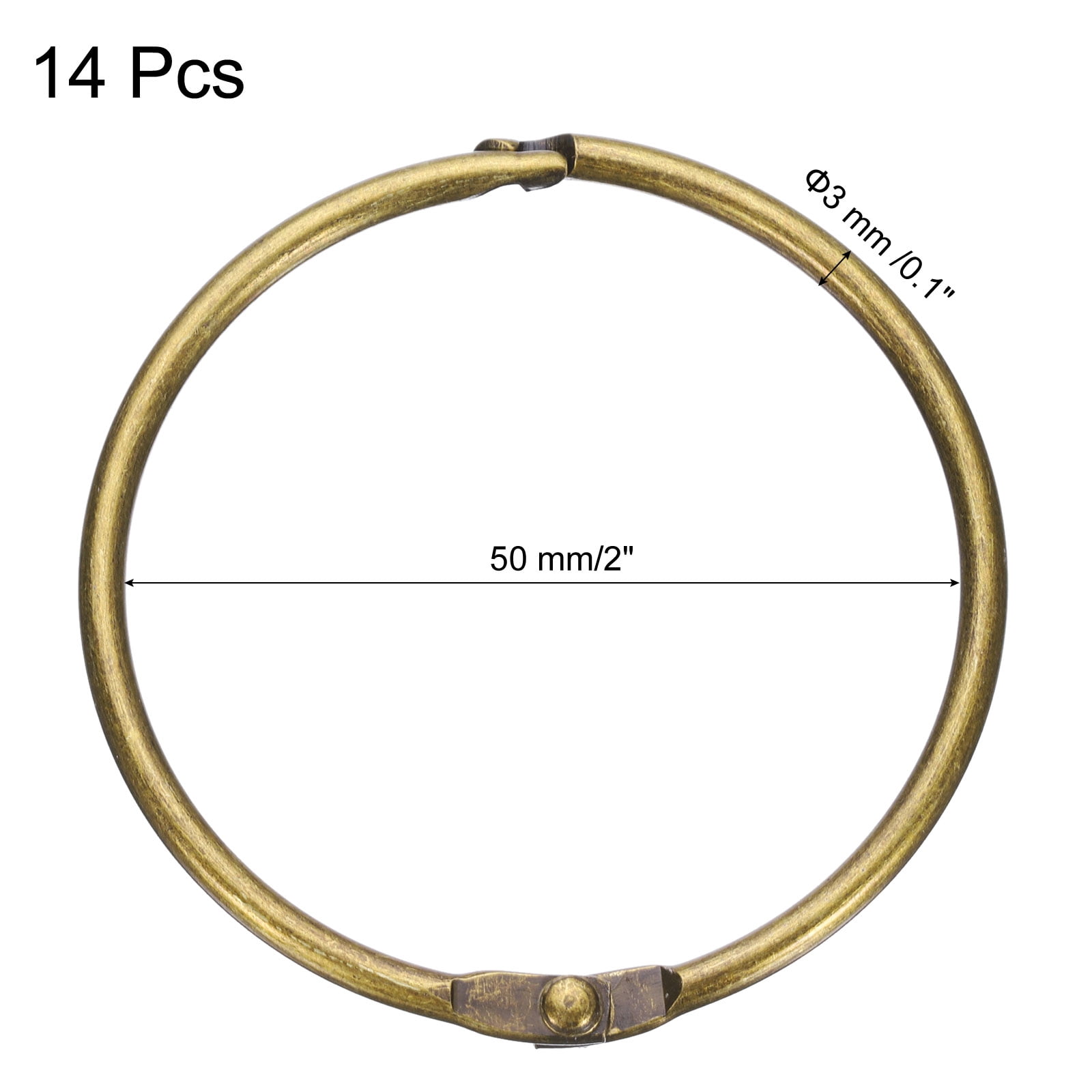 Unique Bargains Shower Curtain Rings Round Snap Hooks Glide for Shower Rods 2in Bronze