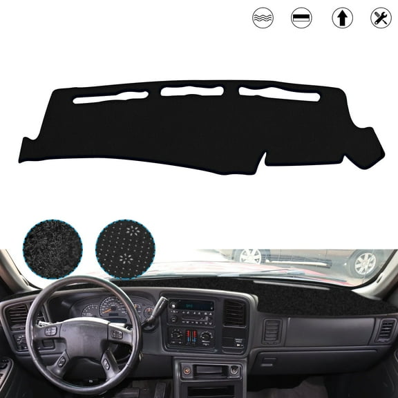 Xotic Tech Center Console Dashboard Mat Precut Anti-Sun No Glare Protector Dash Carpet Pad Black Cover w/NON-SLIP Bottom Compatible with Chevrolet Silverado Tahoe Suburban GMC Sierra Pickup 1999-2006