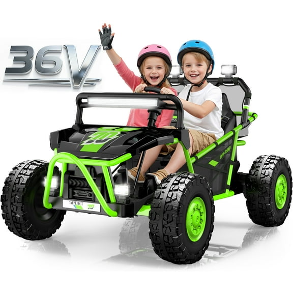 iYofe 36V Electric Ride on Car for Big Kids, 2 Seater Powered Ride on UTV for Boys Girls Ages 6 , Kids Electric Vehicle with Bluetooth, Music, Rear Wheel Spring Suspension,Blue