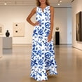 thumbnail image 2 of Enjoytime Womens Casual Dress Sleeveless V Neck Floral Long Dresses Summer Loose Flowy Beach Vacation Sundress, 2 of 8