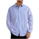 thumbnail image 2 of Blusa y camisa de manga larga con cuello vuelto para hombre, blusa informal de moda a rayas con botones de solapa, blusa de manga larga, blusa de poliéster para hombre, 2 of 5
