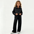 thumbnail image 6 of Enjoytime Girls Outfits Collared Quarter Zip Sweatshirt Pants 2 Piece Set Kids Casual Fashion Long Sleeve Sweatsuit, 6 of 7