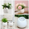 thumbnail image 5 of Yongwei 4pc Ceramic Hanging Wall Planter Modern Flower Pots White, 5 of 10