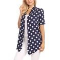 thumbnail image 4 of Women's Polka Dot Print Cardigan – Short Sleeve Open Front Style (S-3X), 4 of 5