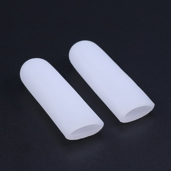 HEMOTON Durable Silicone Gel Toe Caps for Protection NonSlip Washable Lightweight for Men and Women 2 PC White