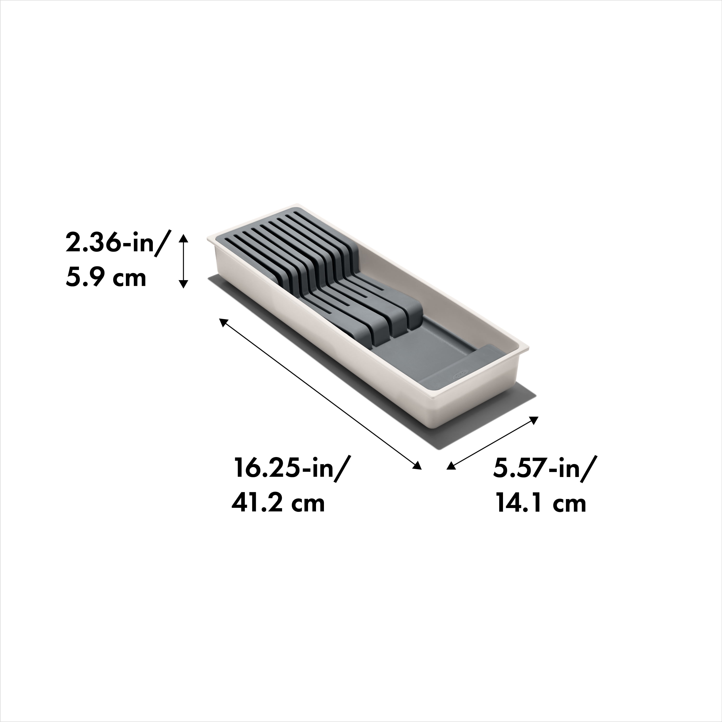 (2 pack) OXO Compact Knife Drawer Organizer, Gray