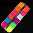 thumbnail image 1 of Paleta de sombra de ojos de neón, 12 colores, pigmento fluorescente mate, paleta de maquillaje de ojos, brillo duradero, paleta de sombras de ojos, polvo para decoración de uñas qym unisex, 1 of 2