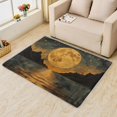 thumbnail image 2 of Moon Rugs for Living Room Bedroom - Mountain Rug 4x5 - Starry Sky Carpet for Home Decor - Washable Non Slip Patterned Indoor Large Area Rug - Soft & Low Pile (ZN&417), 2 of 7